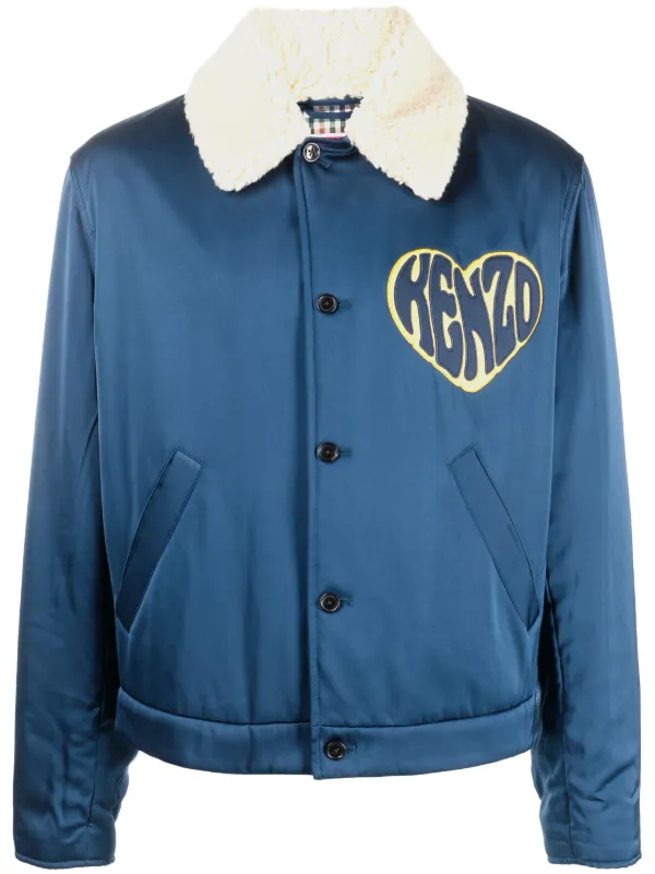 Kenzo heart-embroidery Shearling Collar Jacket - Farfetch