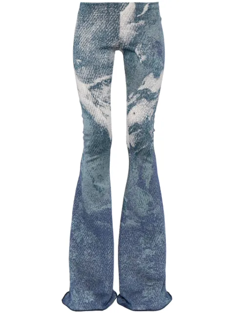 Roberto Cavalli pantalones acampanados con motivo en jacquard