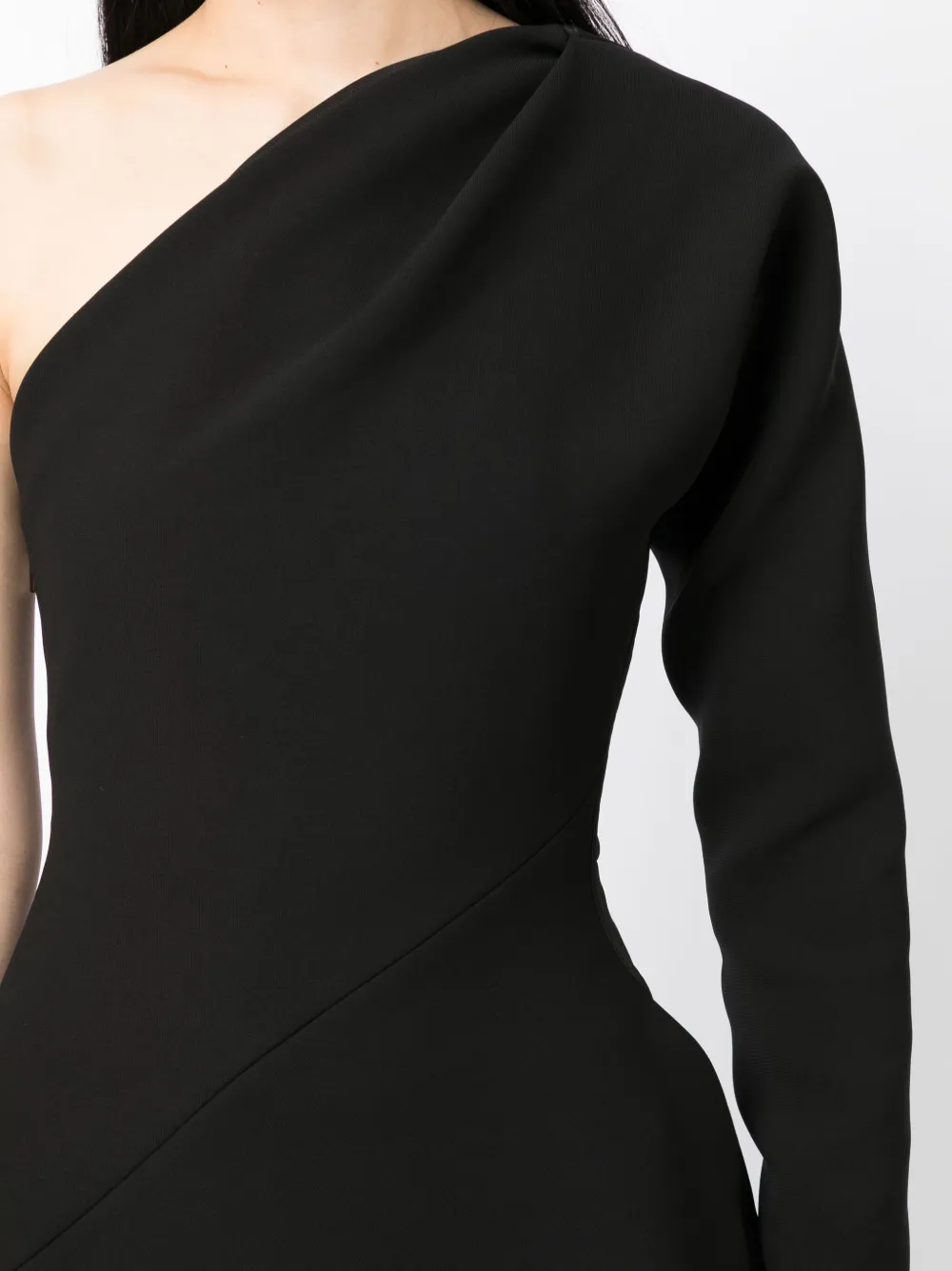 Shop Maticevski One-shoulder High-low Hem Gown In Black