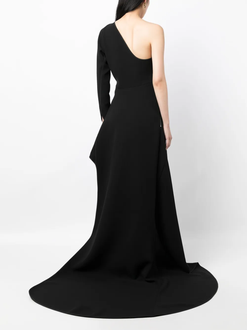 Shop Maticevski One-shoulder High-low Hem Gown In Black