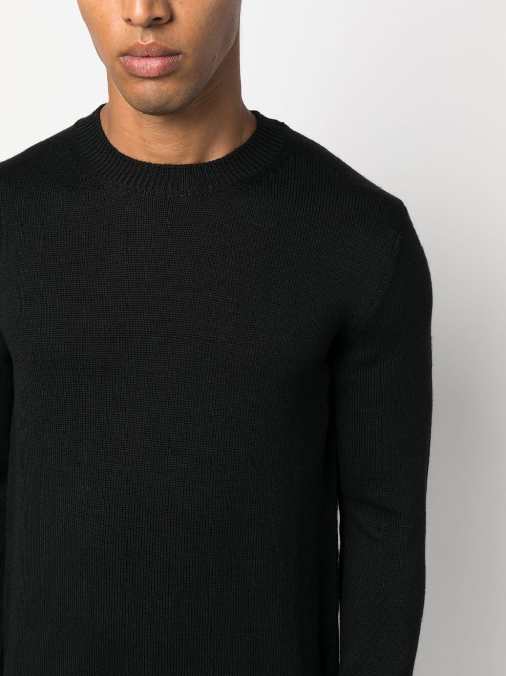 Shop Roberto Collina Crew-neck Merino Wool Jumper In Black