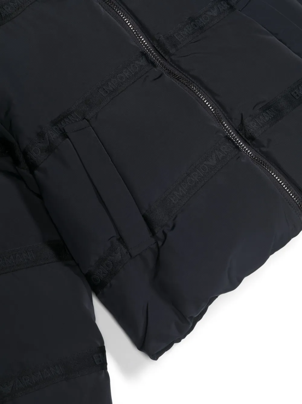 Emporio armani black sales jacquard puffer jacket