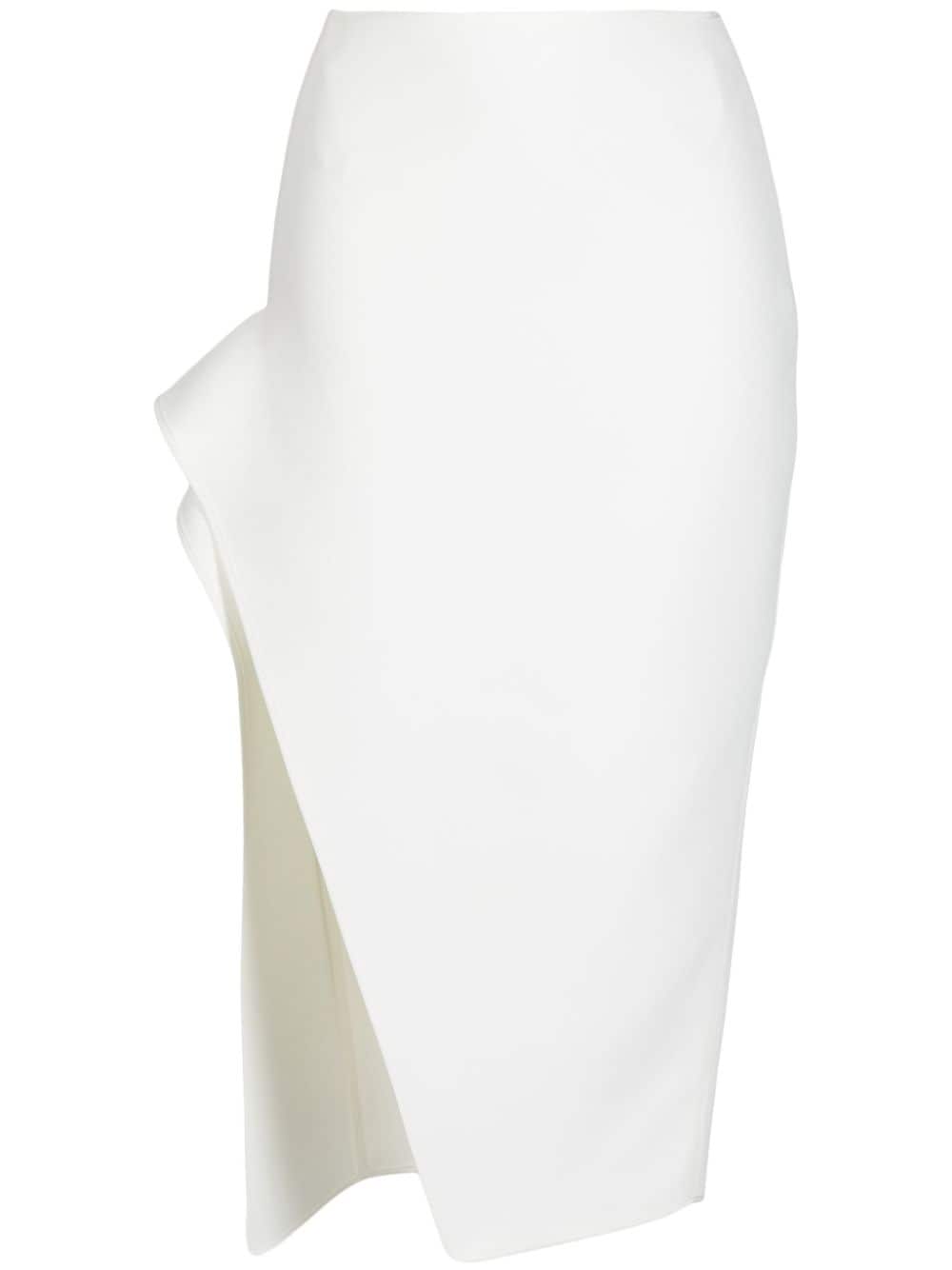 Shop Maticevski High-waisted Side-slit Midi Skirt In White