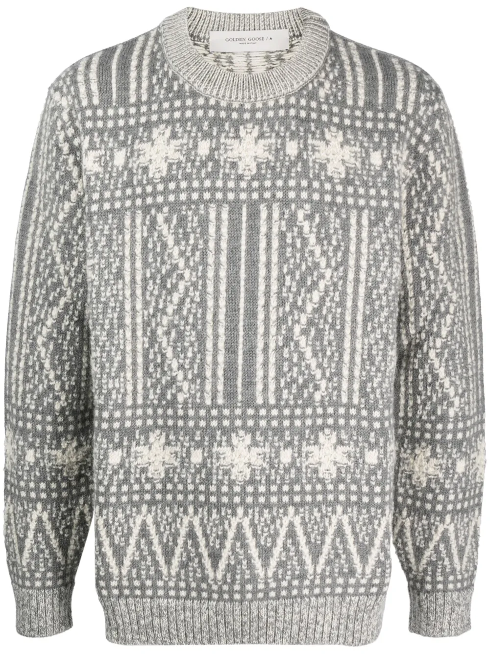 GOLDEN GOOSE FAIR-ISLE INTARSIA-KNIT JUMPER