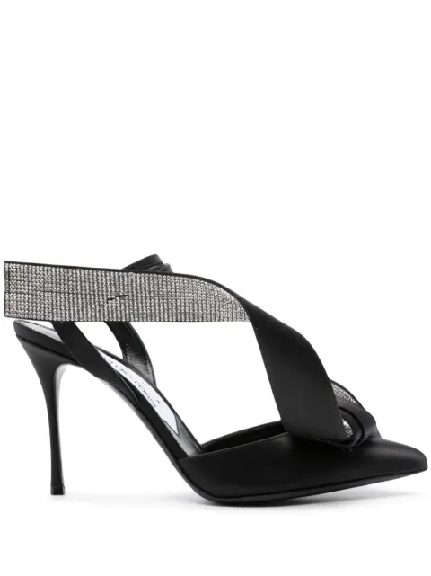 Sergio Rossi Marquise 100mm bow-detail satin pumps