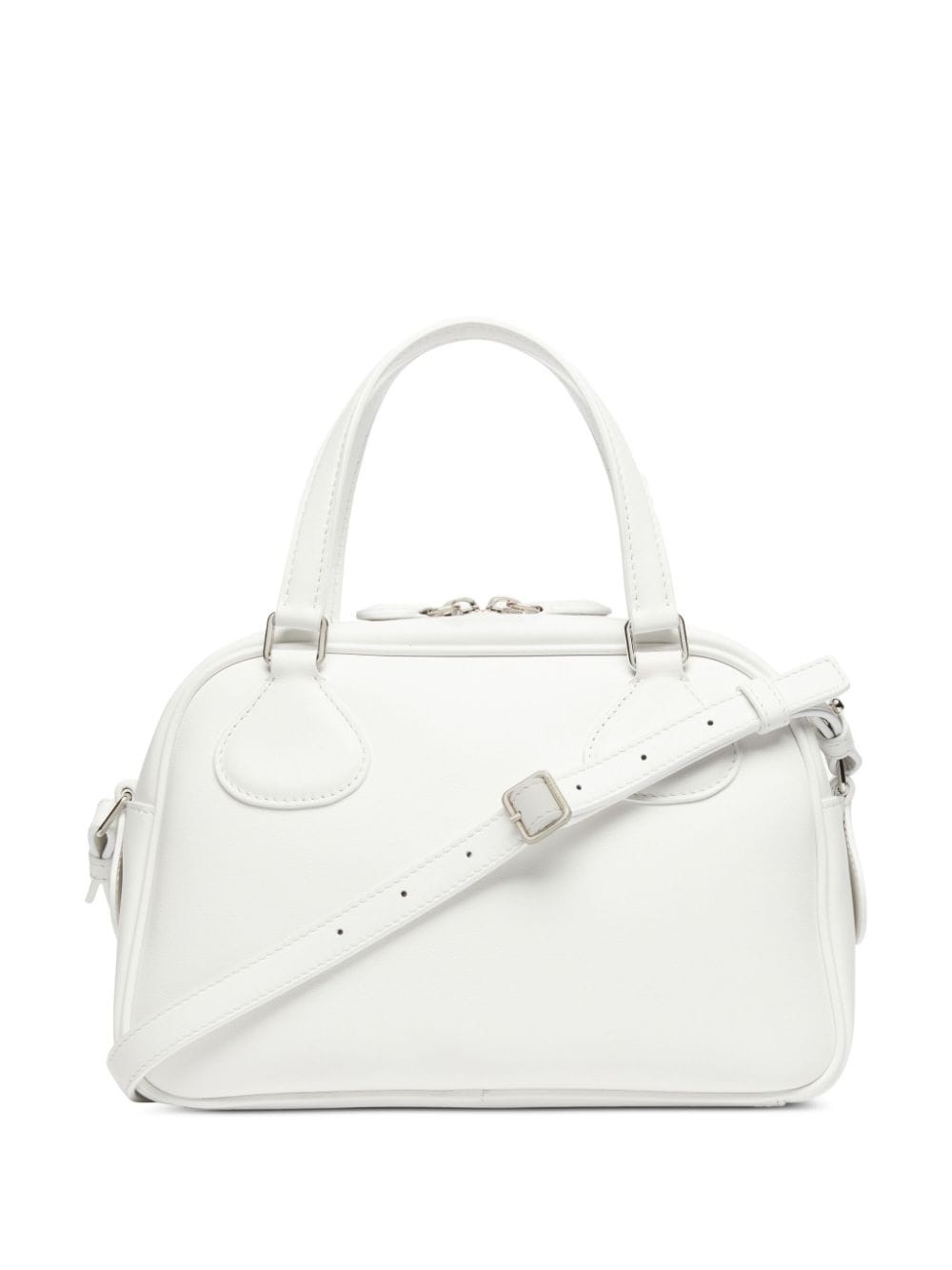 Shop Courrèges Reedition Bowling Leather Bag In White