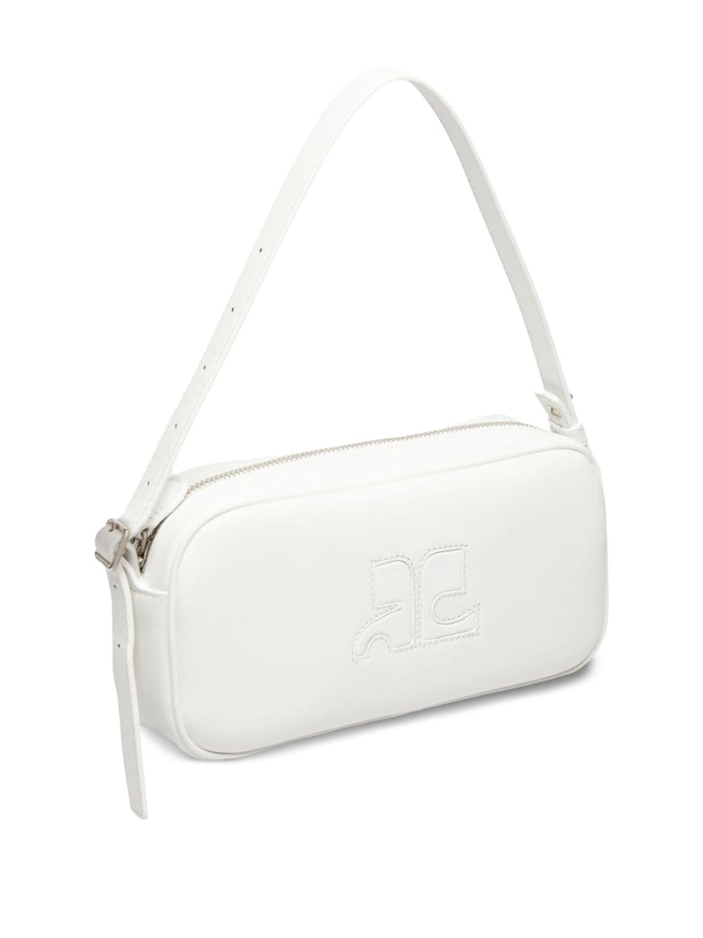 Shop Courrèges Reedition Leather Bag In White