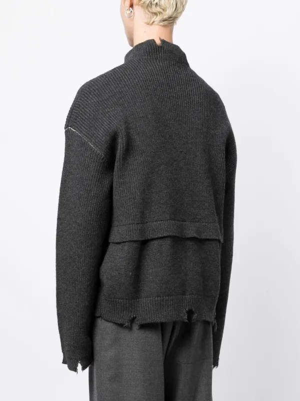 AMBUSH distressed-knit virgin-wool Jumper | Grey | FARFETCH