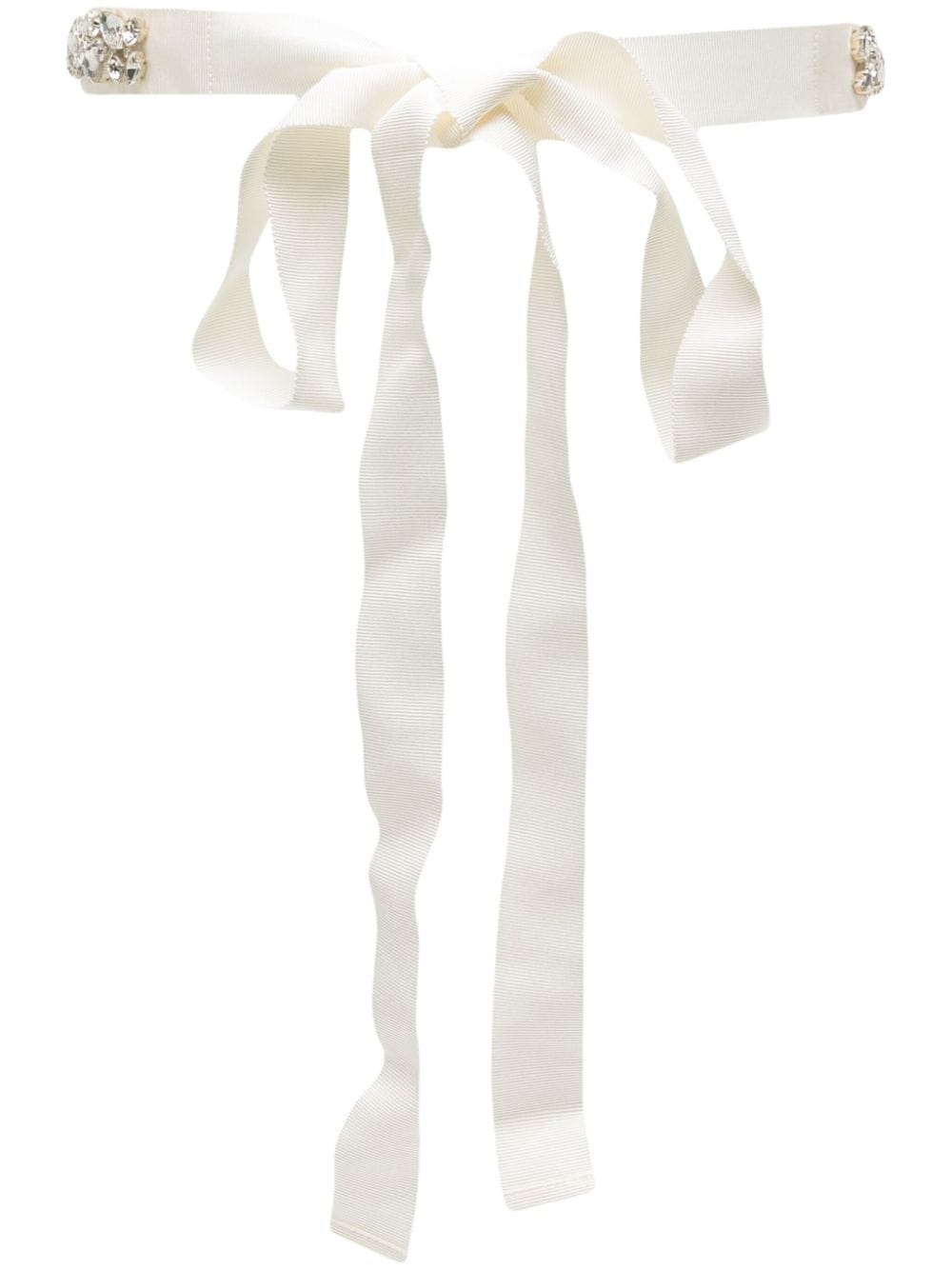 Dice Kayek Crystal-embellished Self-tie Belt In White