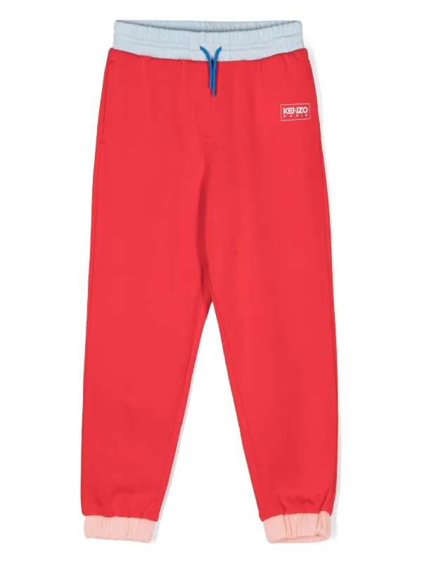 Kenzo Kids Pantaloni Sportivi Con Design color block Rosso FARFETCH IT