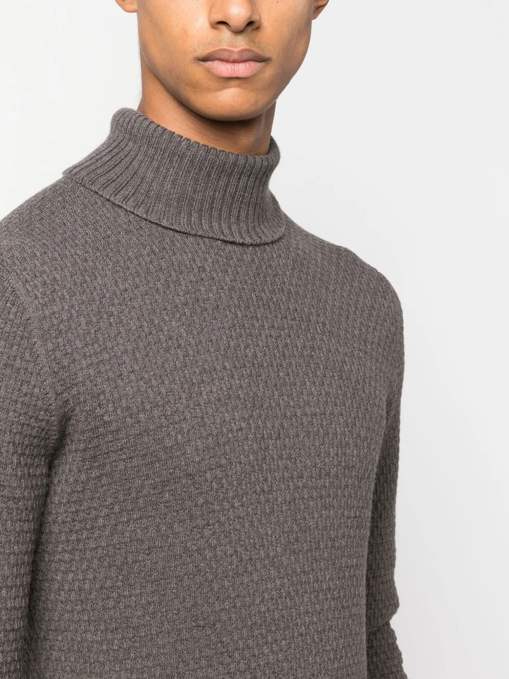 Tagliatore Roll-neck Virgin Wool Jumper In Grey