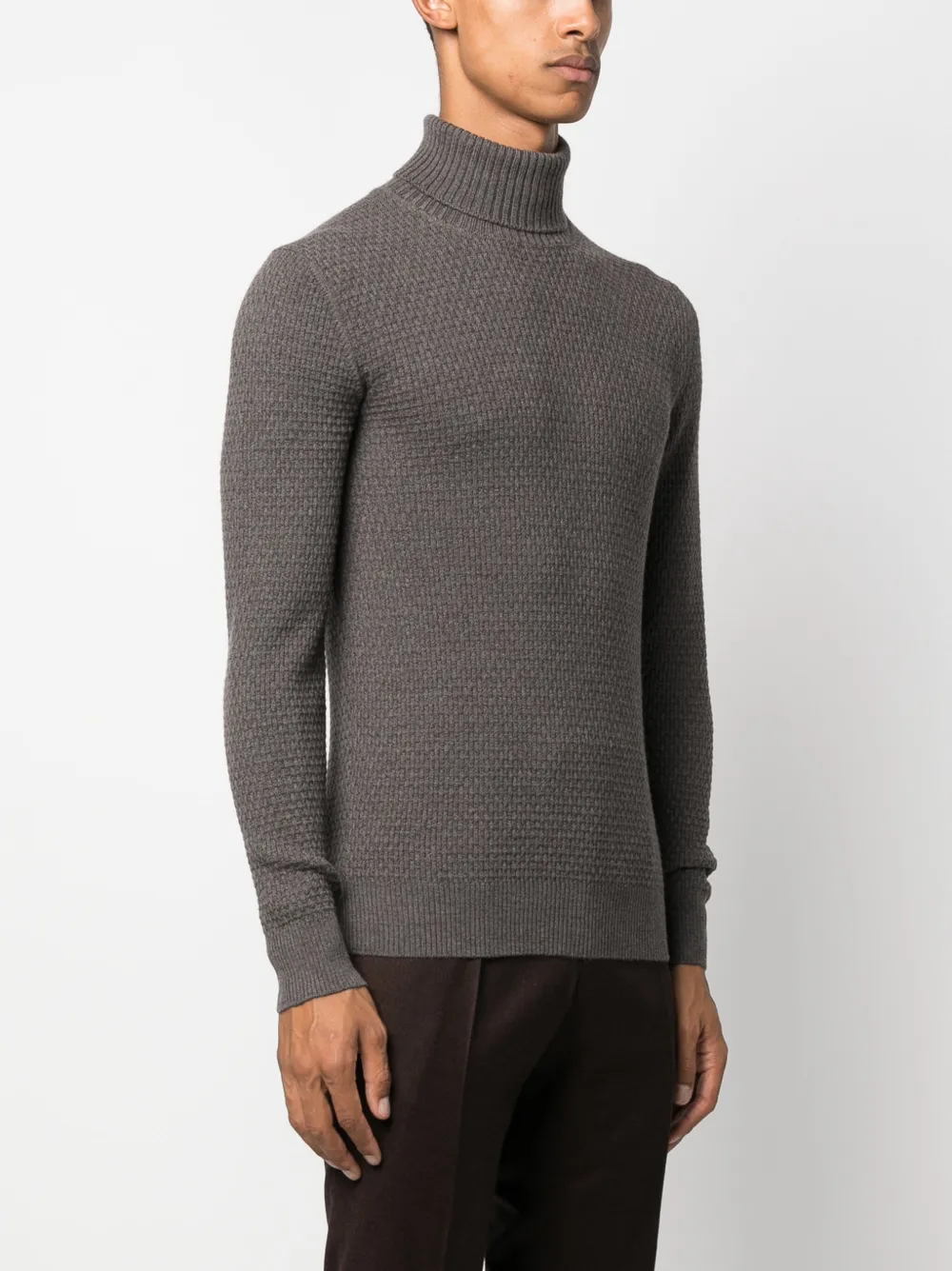 Tagliatore Roll-neck Virgin Wool Jumper In Grey