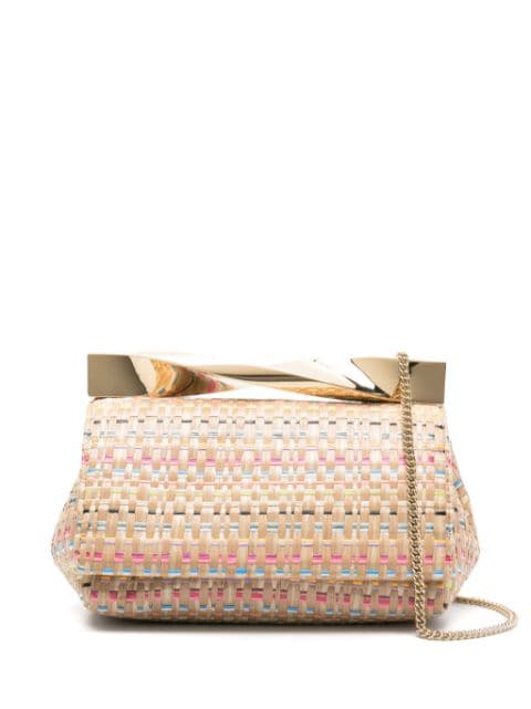 Aquazzura mini Twist raffia clutch bag