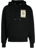 EGONlab. logo-patch cotton hoodie - Black