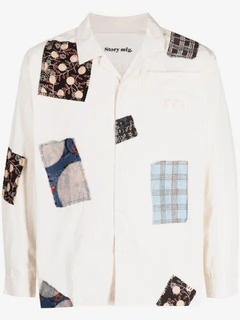 STORY mfg. Greetings patchwork cotton shirt