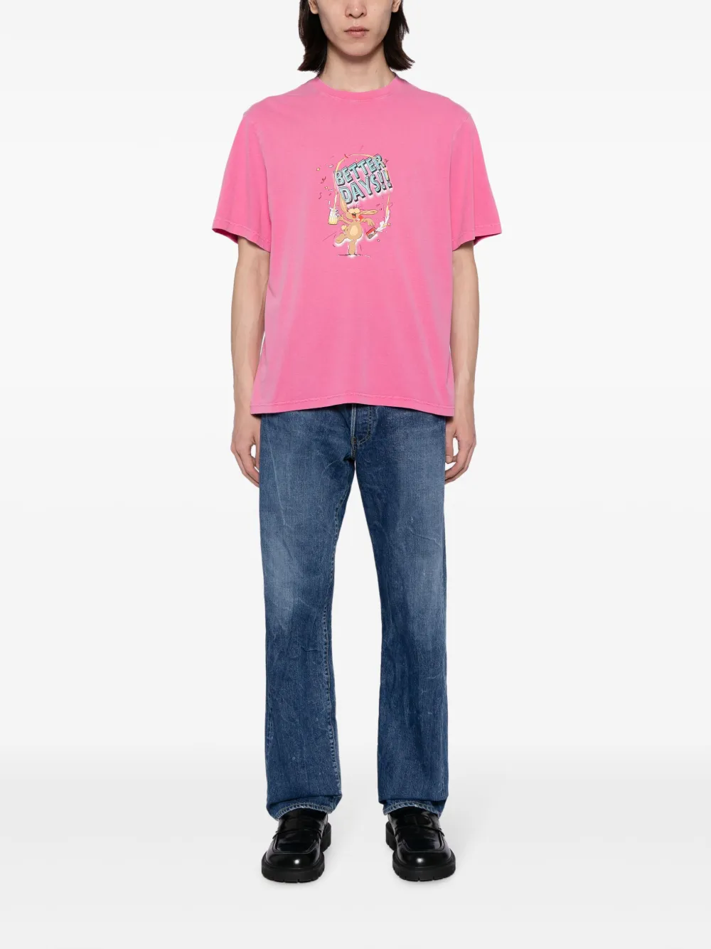 Martine Rose slogan-print cotton T-shirt - Roze