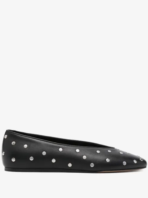 Le Monde Beryl Luna stud-embellished leather ballerina shoes