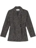 GANNI herringbone belted blazer - Grey