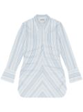 GANNI striped shirt dress - White