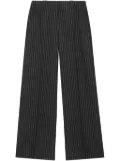 GANNI pinstripe-pattern wide-leg trousers - Black