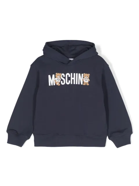 Moschino Kids Teddy Bear-motif cotton hoodie
