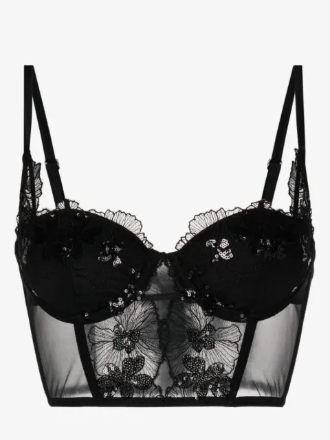 Fleur Du Mal Sequin Violet sequinned bustier top
