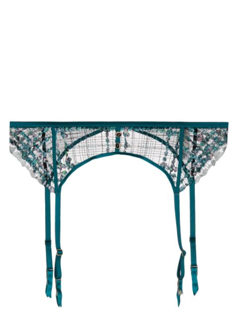 Fleur Du Mal Gabrielle embroidered garter belt