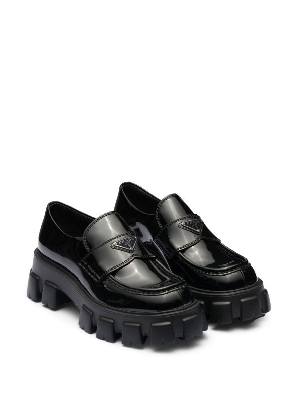 Prada Moonlith Patent Leather Loafers - Farfetch