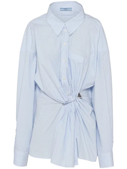 Prada tie-detail poplin shirt