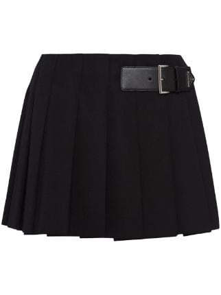 Prada Gabardine Pleated Miniskirt - Farfetch