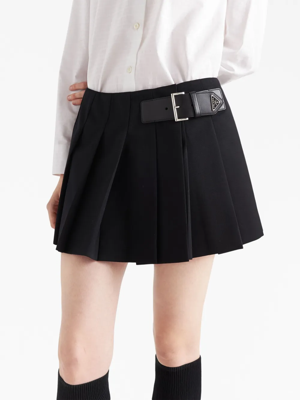 Prada Mini-plooirok Zwart