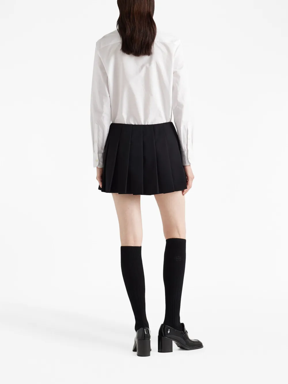 Prada Mini-plooirok Zwart