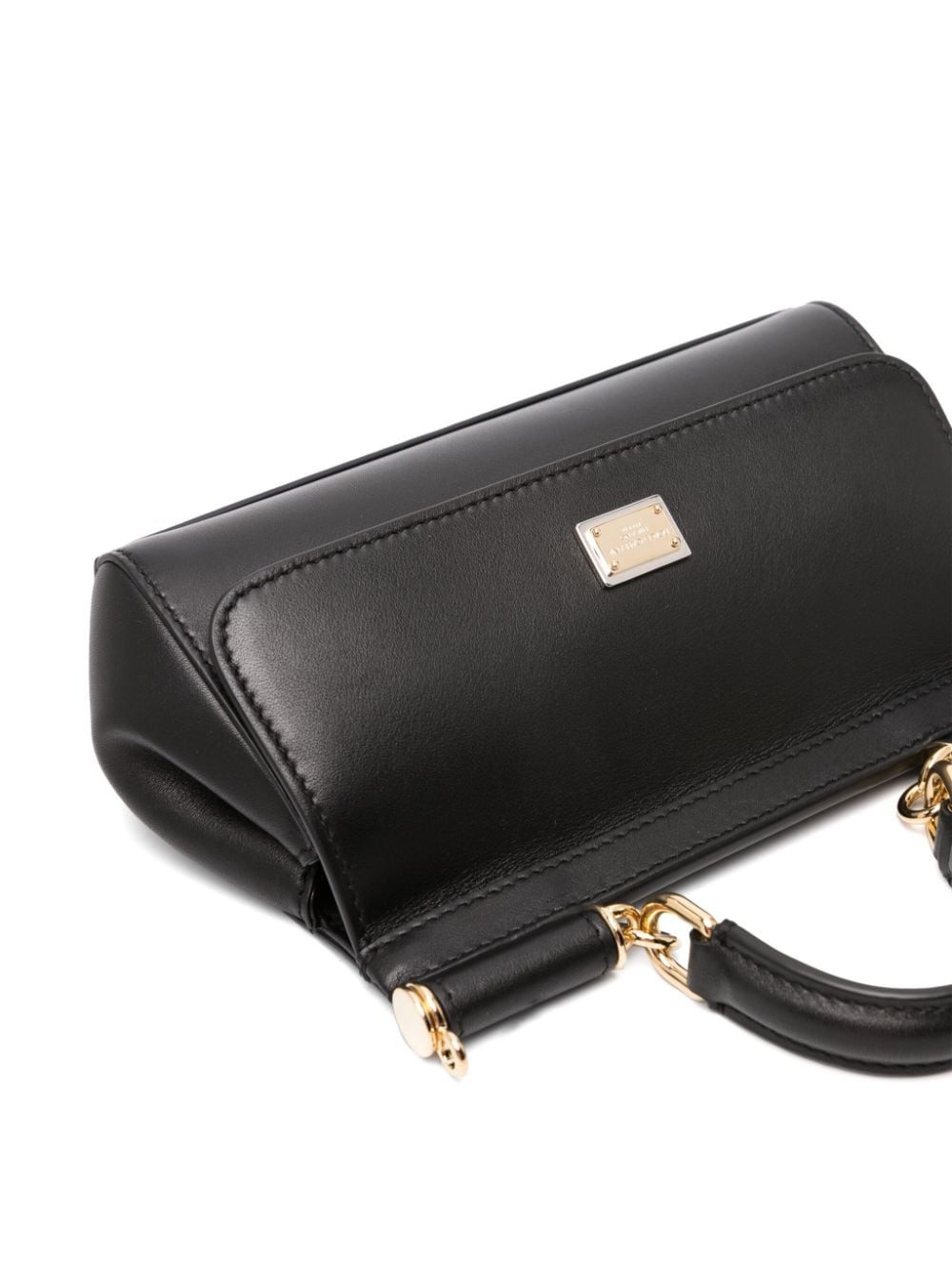 Shop Dolce & Gabbana Small Sicily Leather Tote Bag In Black