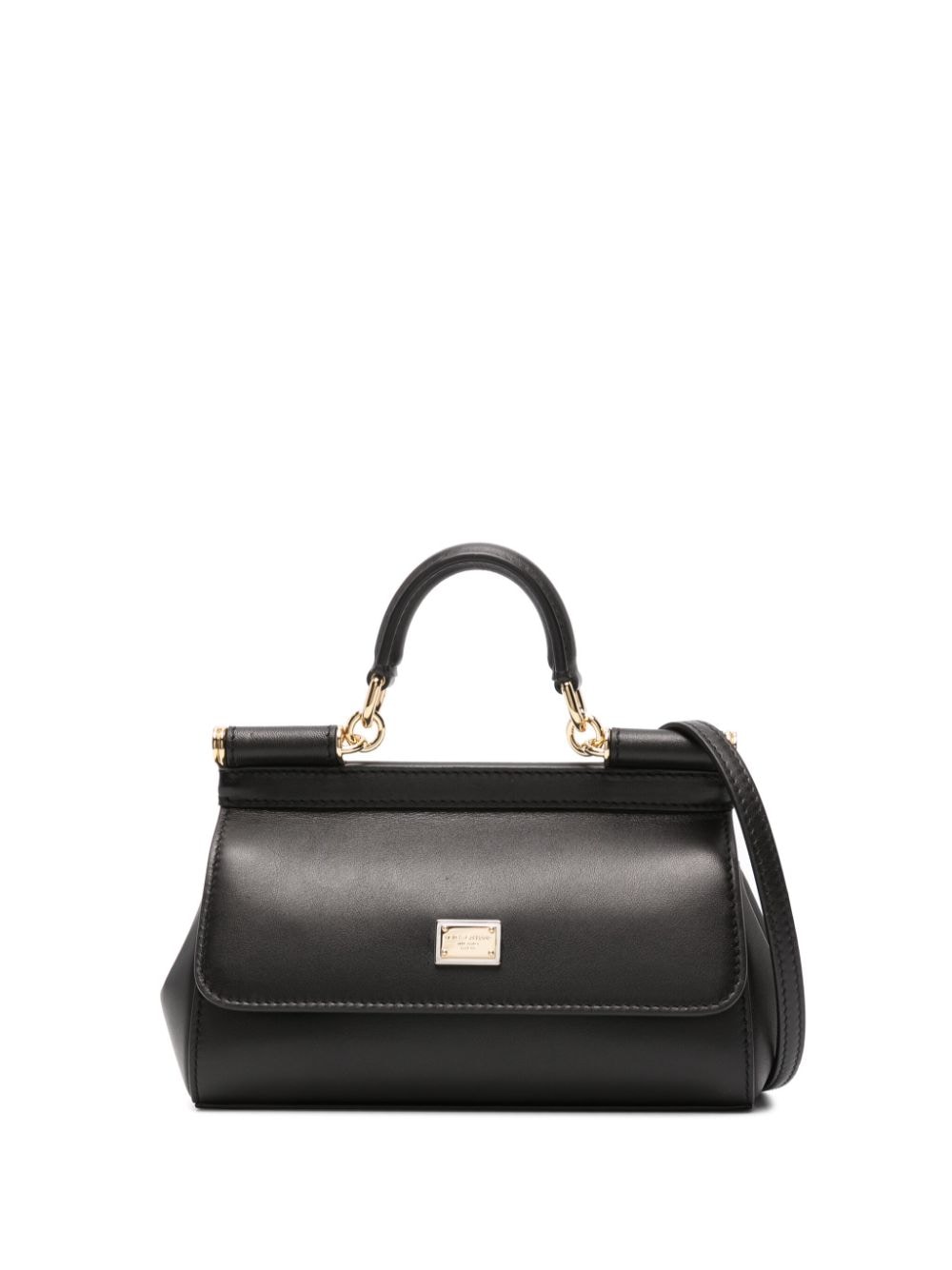 Dolce & Gabbana Sicily Leather Tote Bag In Black