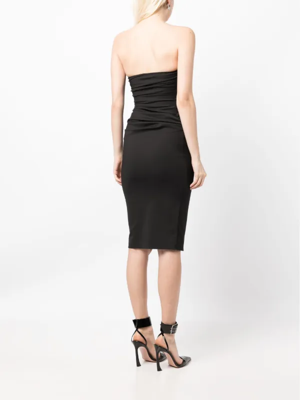 Maticevski Ruched Strapless Dress - Black