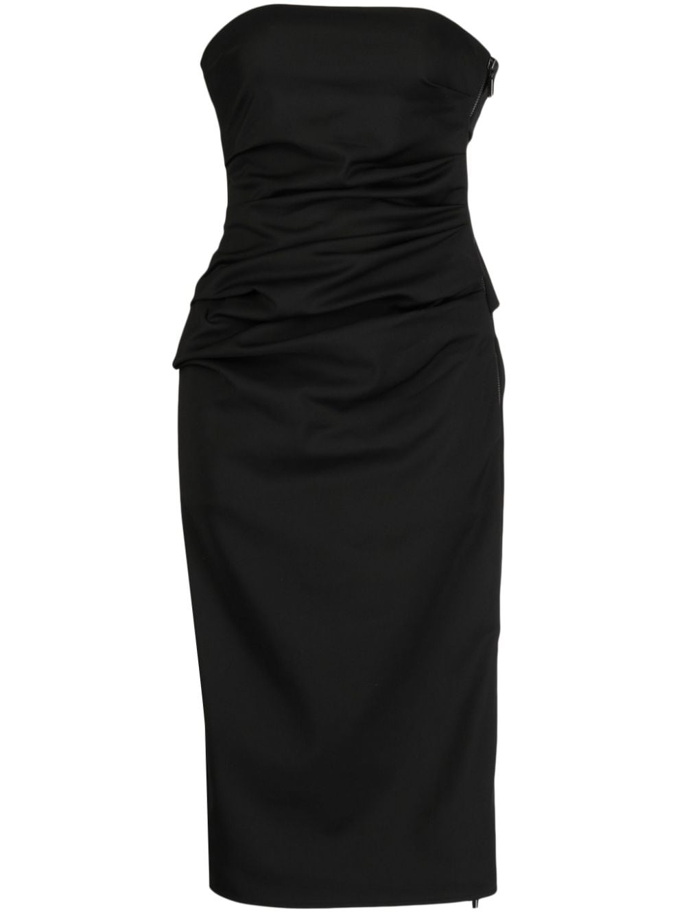 ruched strapless dress