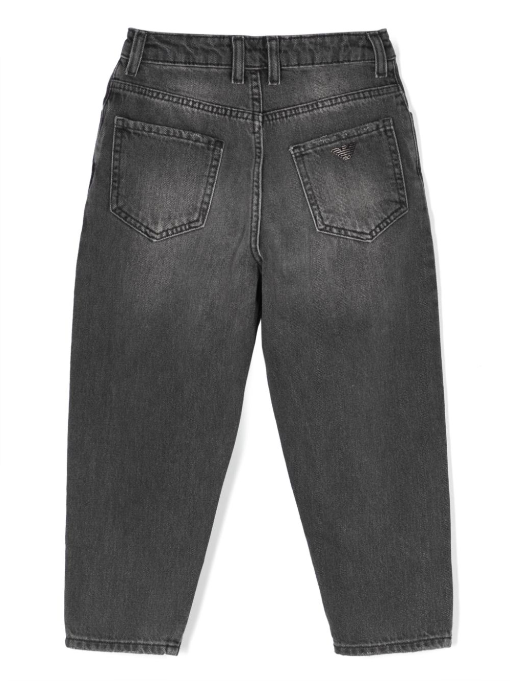 Shop Emporio Armani Faded Baggy Jeans In Black
