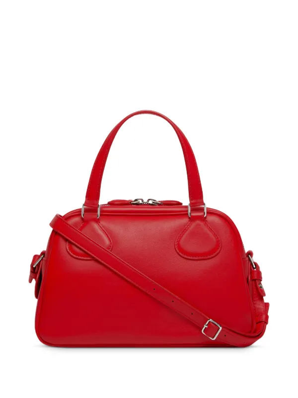 Courrèges Reedition レザーボーリングバッグ | レッド | FARFETCH JP