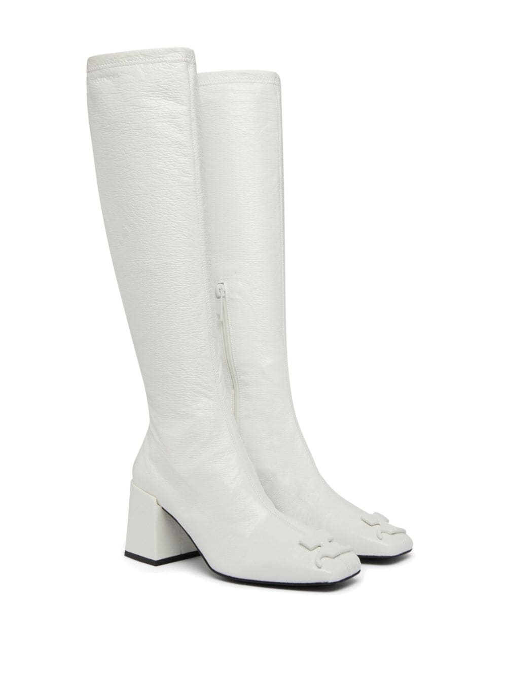 Shop Courrèges Reedition Ac Square-toe Boots In White
