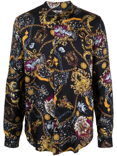 Just Cavalli graphic-print long-sleeve shirt