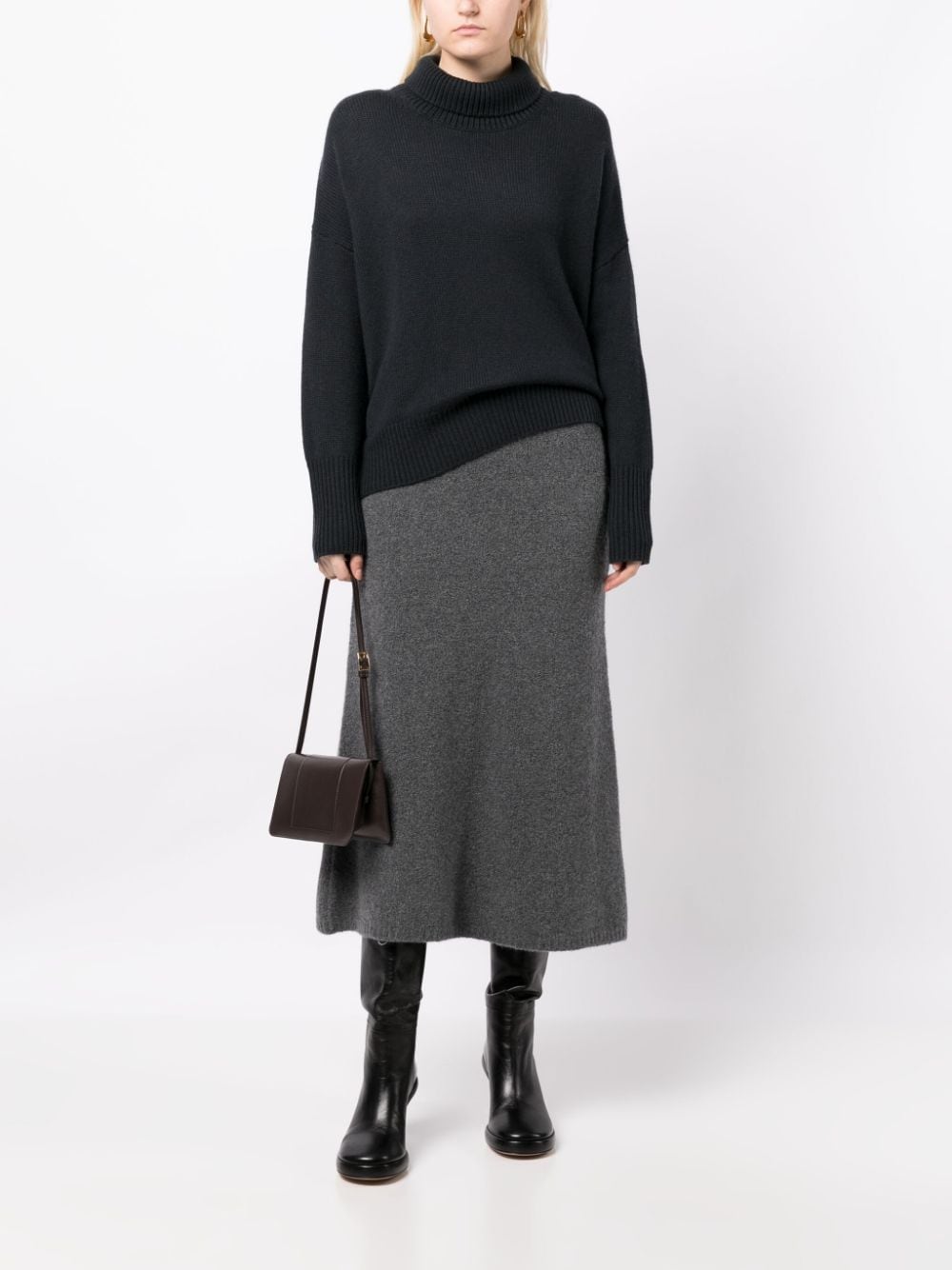 Shop Lisa Yang Kael Cashmere Midi Skirt In Grey