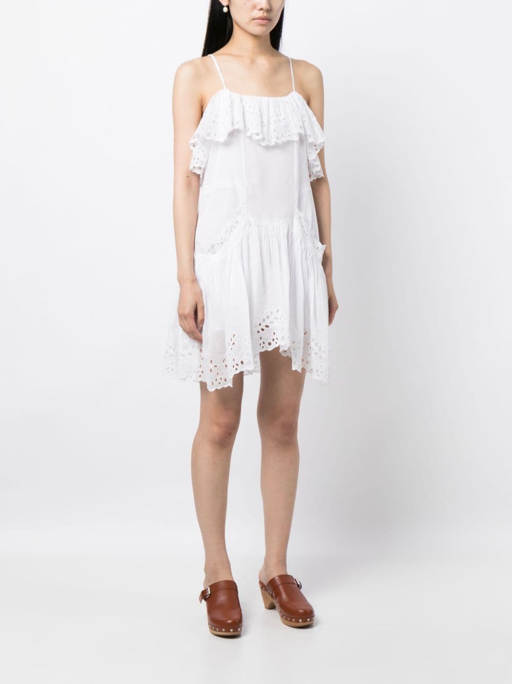 Shop Isabel Marant Keoly Broderie-anglaise Cotton Dress In White