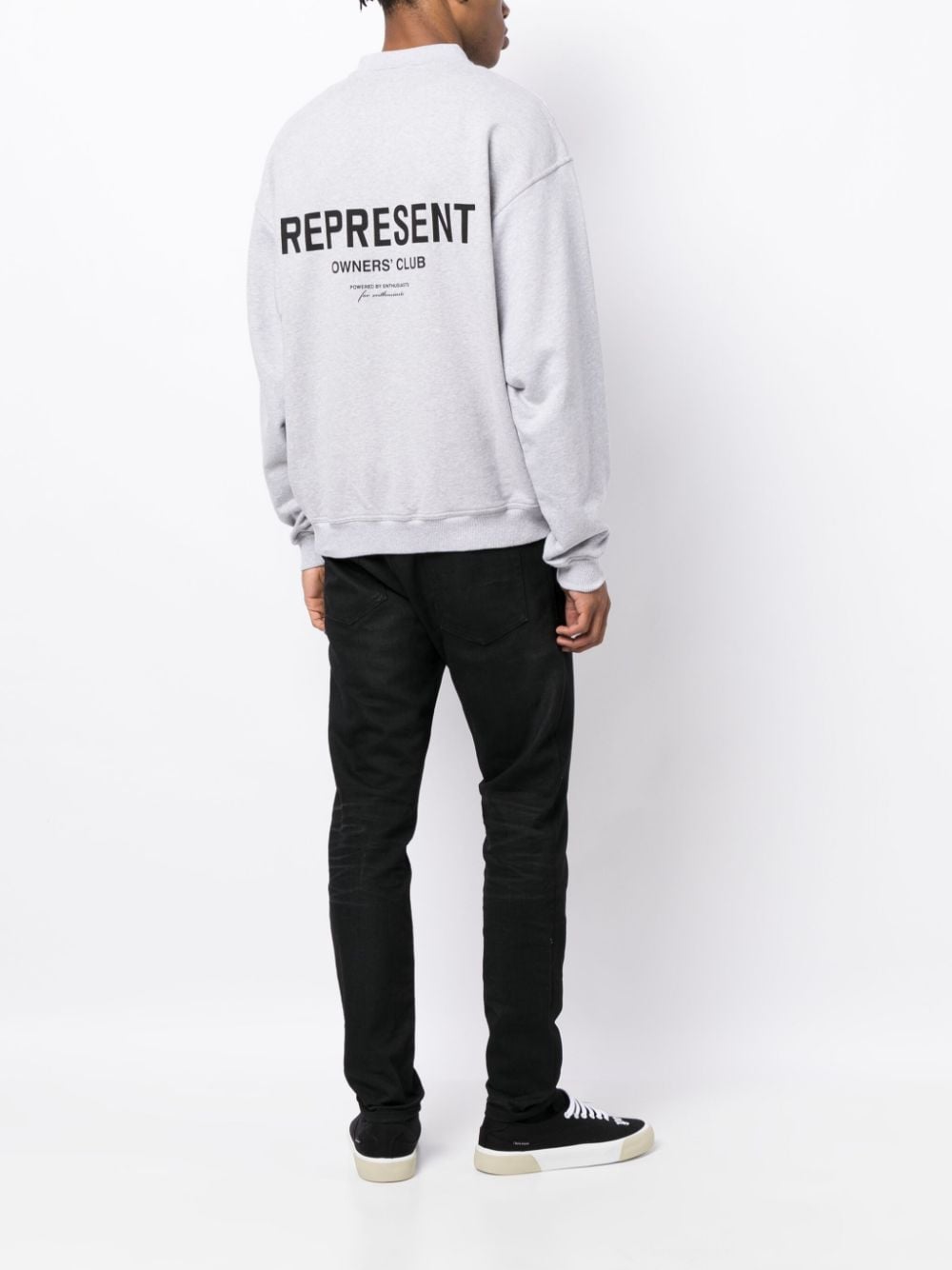 Represent mélange-effect logo-print sweatshirt - Grijs