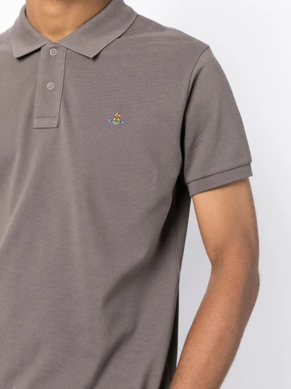 Vivienne Westwood Orb embroidered Piqu Polo Shirt Farfetch