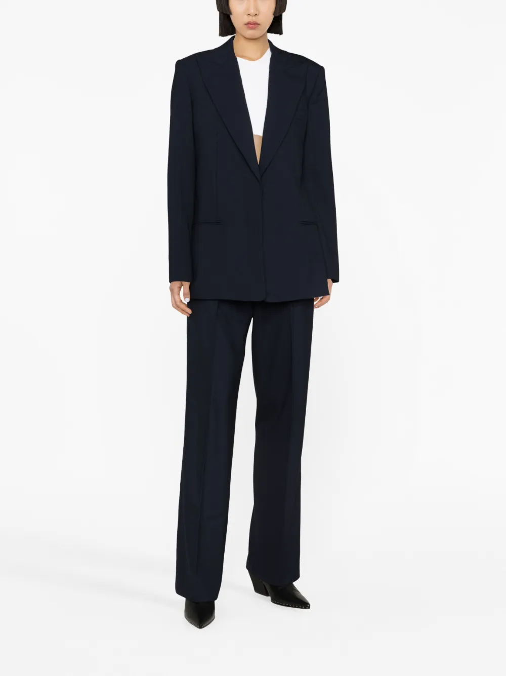 Helmut Lang Blazer met enkele rij knopen - Blauw