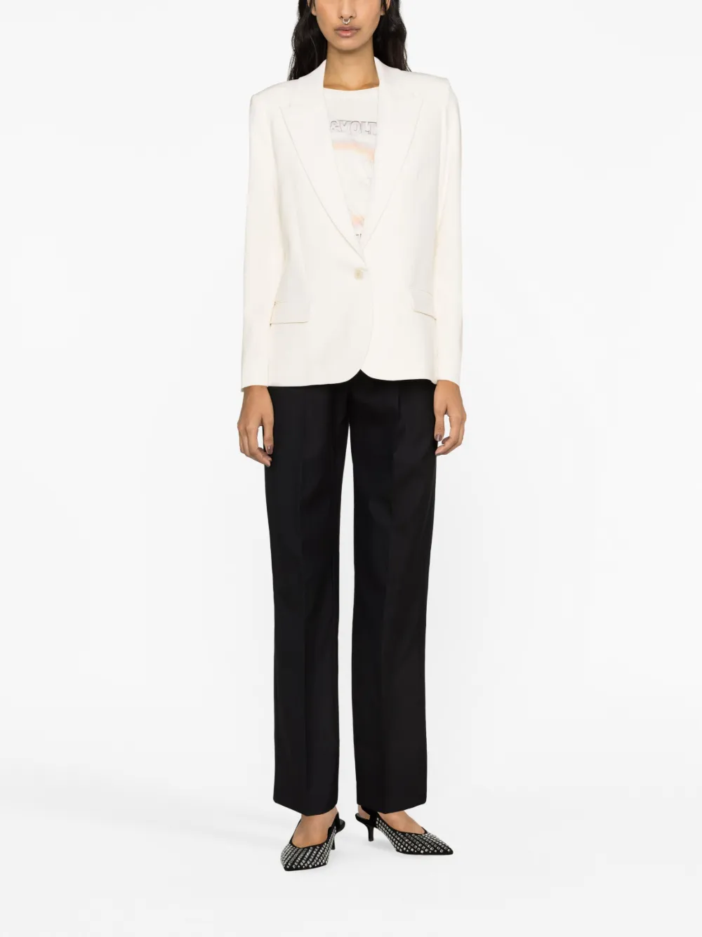 Zadig&Voltaire Blazer met enkele rij knopen - Beige