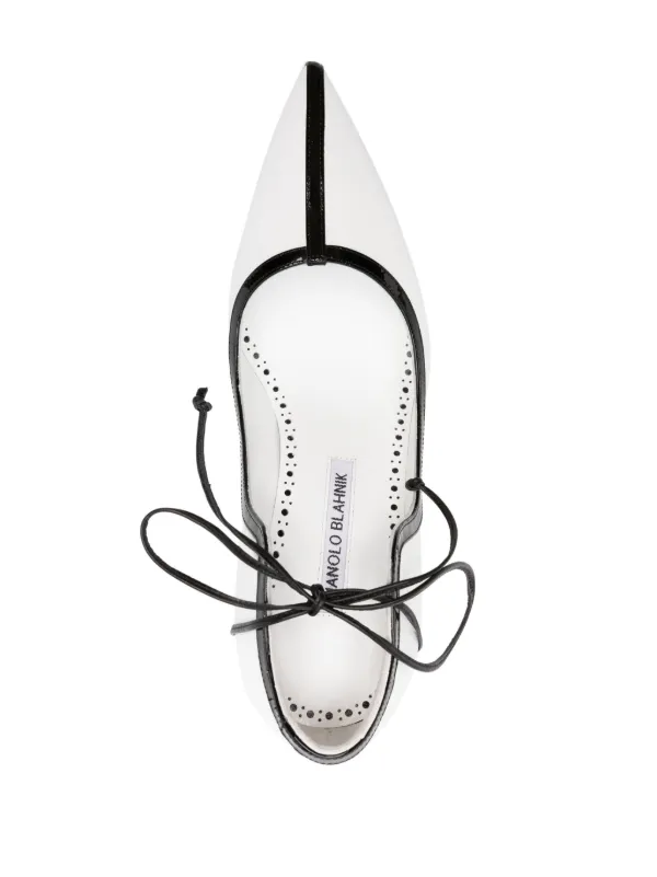 White leather lace up pumps online