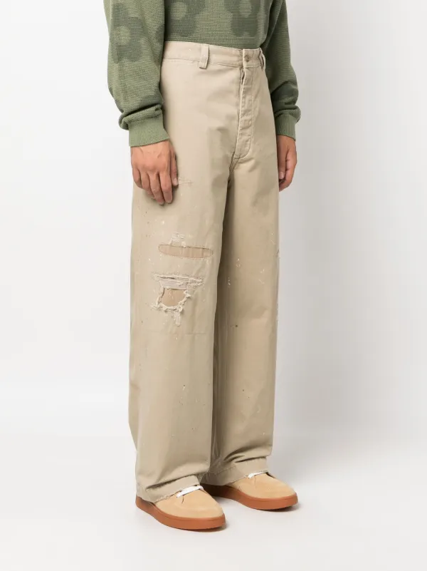 Polo Ralph Lauren Paint splatter detail Ripped Jeans Brown FARFETCH AZ