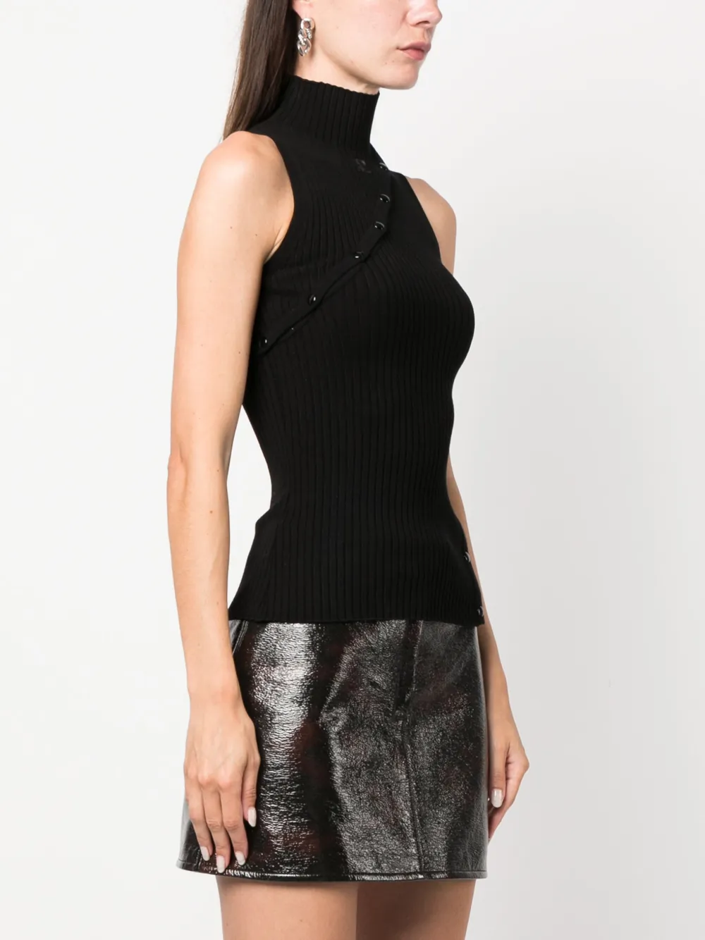 Courrèges High-neck Sleeveless Jumper In Black