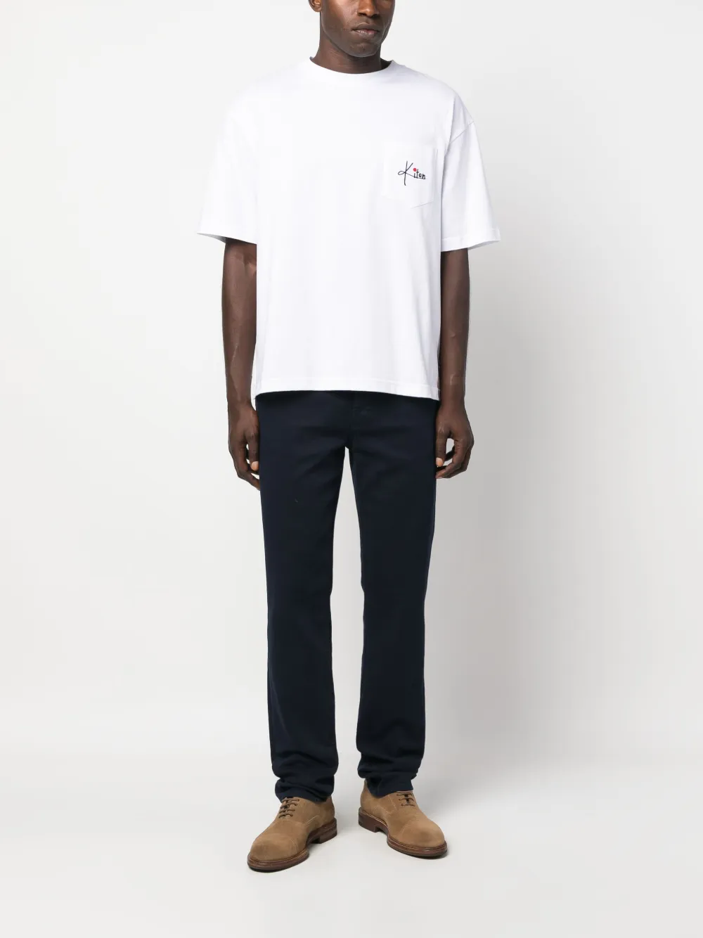Kiton logo-embroidered cotton T-shirt - Wit